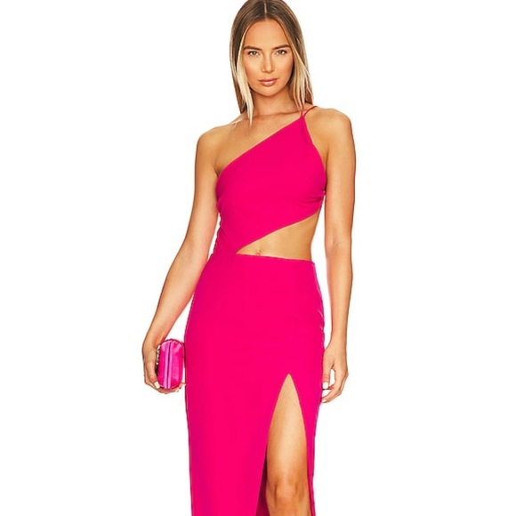 Bardot Dresses & Skirts - Bardot Pink One-Shoulder Midi Dress